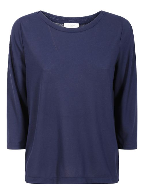 Maglia con scollo a barca regular fit in IceCotton organico Zanone | 853010ZG480Z2075 INDIGO BLU